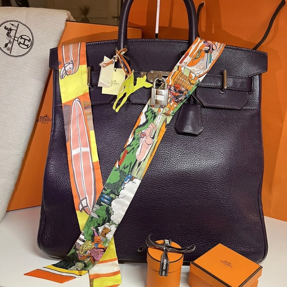 Hermès BIRKIN HAC 40 Rare Palladium HW CLEMENCE RAISIN L STAMP08